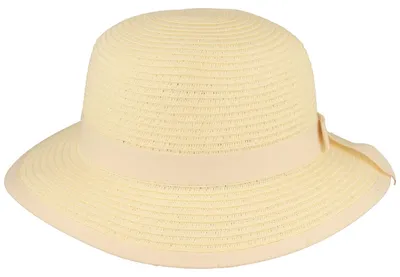 Mc Burn Kinder Strohhut Glocke mit Schleife UV-Schutz 50+ in weiß