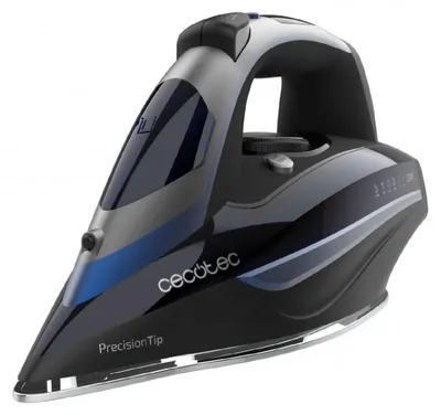 Produktbild von Cecotec 01875, Trocken-Bügeleisen, Ultra-Slip Turbo-Eloxierte Pro-Sohlenplatte, 285 g/min, Schwarz, Blau, 75 g/min, Manuell
