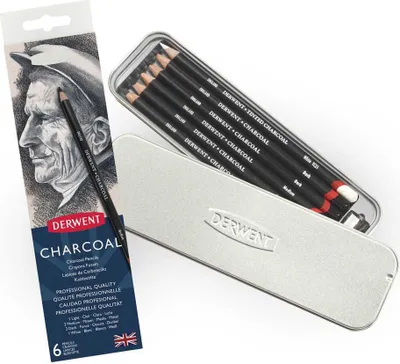 Produktbild von Derwent Metallic Box Kohlestift 6 Einheiten Schwarz Schwarz One Size