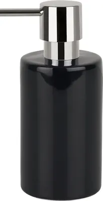 Produktbild von Spirella Seifenspender "Tube" | mit Pumpe | Flüssigseifen-Spender | Porzellan | 300ml | Langliebig und Robust | Schwarz