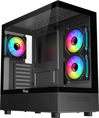 Produktbild von itek SHOWBUI 42B PC ATX Gehäuse Schwarz gehärtetes Glas Lüfter ARGB USB 3.2