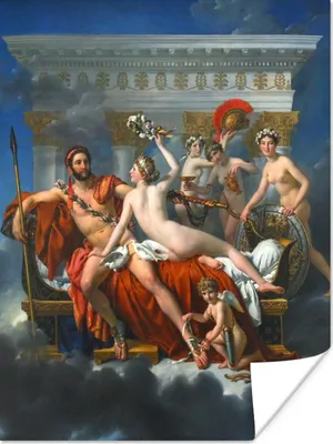 Produktbild von MuchoWow® Poster Mars entwaffnet von Venus - Gemälde von Jacques-Louis David 30x40 cm - Wandplakat - Poster Kinderzimmer