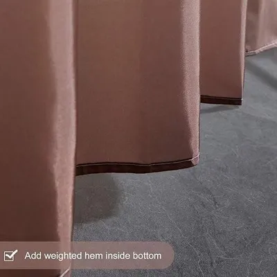 Produktbild von Anti-Schimmel-Duschvorhang für Bad und Badezimmer, 180 x 180 cm, Stoffvorhänge, wasserdicht, waschbar, weiß/taupe, mit 12 Duschvorhängen.
