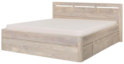 Produktbild von MASSIVMOEBEL24.DE Bett mit Schubladen Mango 200x200x90 weiß lackiert TORONTO #359
