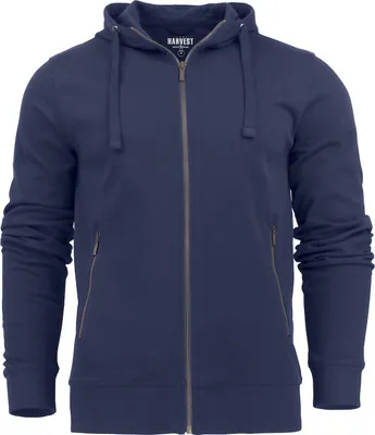 Produktbild von College-Jacke Duke aus Frotteebaumwolle mit Kapuze und durchgehendem Metallreißverschluss
