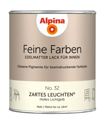 Produktbild von Alpina Feine Farben Lack Zartes Leuchten helles lichtgelb 750 ml