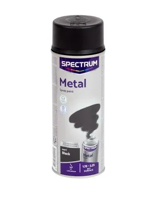 Produktbild von Spectrum Sprühfarbe für Metall Spray Farbe Mattschwarz 400 ml innen Außen