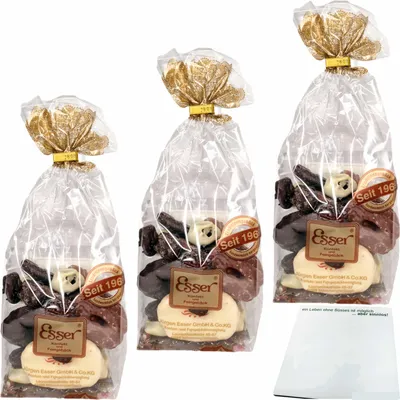 Produktbild von Esser Obstmischung schokoliertes Trockenobst 3er Pack (3x200g Beutel) + usy Block
