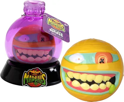 Image de Bizak Madballs 64433056-6 : petites balles - Monstres avec un design effrayant - Sautent jusqu'à 3 mètres - Balle violette et jaune