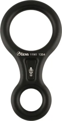 Schwarzer Alu Abseilachter CLASSIC von Aliens; geeignet für Klettern und Abseilen.