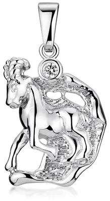 Produktbild von MATERIA Steinbock Sternzeichen Anhänger Zirkonia für Kette Damen aus 925 Sterling Silber rhodiniert KA-473