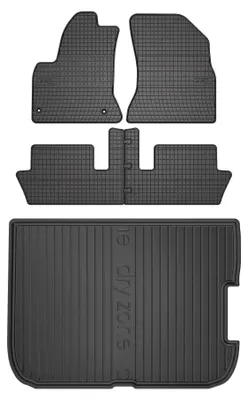 Productafbeelding van Rubberen automatten + kofferbakmat voor Citroen C4 Picasso I 2006-2013 (MPV) – 5-delig, zwart, op maat – Wielganizator SolidPRO