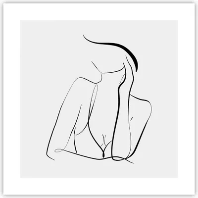 Produktbild von Poster - Poster ohne Rahmen - Frau Linien Minimalismus - 40x40 cm - Wand Bild - Wanddeko - Wandbilder - Kunstposter - Wandposter - Bilder - Kunstdruck - Wanddekoration - Wandbild - P2XAC40x40-4488