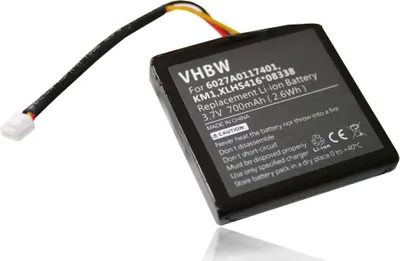 Produktbild von vhbw Akku kompatibel mit TomTom Via Live Euro, Via Live 120 Europe, Via Live 125, Via Live 120, Via Live GPS Navigation Navi (700 mAh, 3,7 V, Li-Ion)