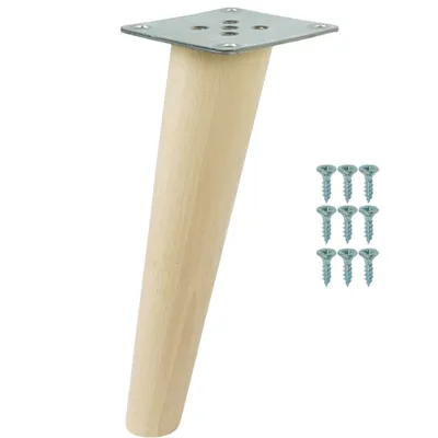 Produktbild von Buchenbein 18 CM schräger Holzbeinkegel, Set mit Blech und Schrauben x 1