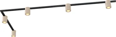Produktbild von Ledvion - Schienen Aufbauspot, 3m, 1-Phasen, ohne GU10 Leuchtmittel, Beige, 5-flammig Spot, spotlight, deckenspot, schienensystem lampen, strahler lampe