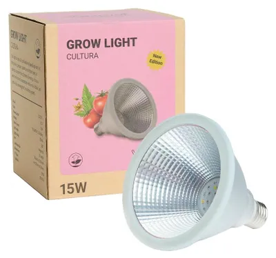 Image de Lampe LED pour plantes Venso EcoSolutions à spectre complet, lampe LED Cultura E27 15 W 60°, lampe de croissance pour les plantes telles que les herbes aromatiques, les légumes et les plantes à fleurs, lampe LED pour plantes Parus à spectre complet