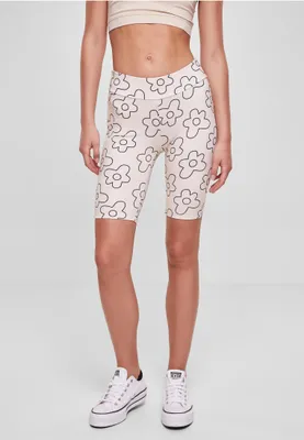 Produktbild von Urban Classics TB6012 | Ladies High Waist AOP Tech Cycle Shorts Damen-Radlerhose - Farbe: softseagrassflower - Größe: 5XL