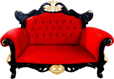 Produktbild von Pompöös by Casa Padrino Luxus Barock 2er Sofa Rot Muster / Schwarz / Gold - Pompööses Barock Sofa designed by Harald Glööckler