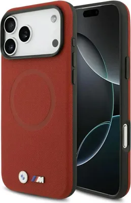 Produktbild von BMW M FW Metal Logo MagSafe Case für iPhone 17 Pro Max rot