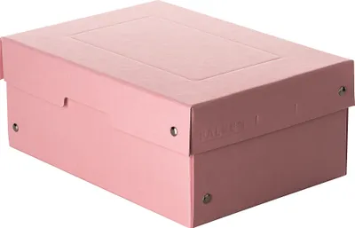Image de Boîte de rangement rose, format A5, 25 x 18 x 10 cm, avec couvercle, en carton rivetée