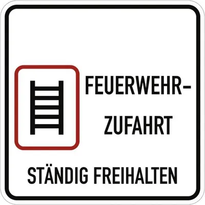 Produktbild von Dreifke® Schild Feuerwehrzufahrt ständig freihalten, Alu, 500x500 mm