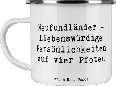 Produktbild von Mr. & Mrs. Panda Pott Spruch Neufundländer Persönlichkeiten - Weiß - Geschenk, Haustiere, Kaffeepott, Sanftmütigkeit, Weggefährten, Hunderassen Beschreibung, Teetasse