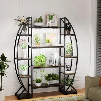 Image de Étagère à plantes de 177cm de haut avec lampe LED pour plantes - Étagère