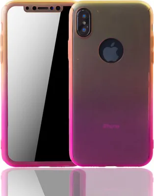 Produktbild von Handyhülle Schutzhülle für Apple iPhone X Full Case Cover Displayschutz 360 Pink
