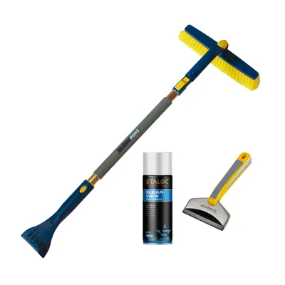 Produktbild von vasalat Eiskratzer Auto SUV mit Besen Teleskopstange 1000-1400m + Eiskratzer klein + Scheibenenteiser, Enteiserspray 400ml