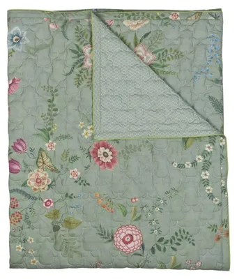 Produktbild von Pip Studio Tagesdecke  260 x 260 cm Grün | Everbloom