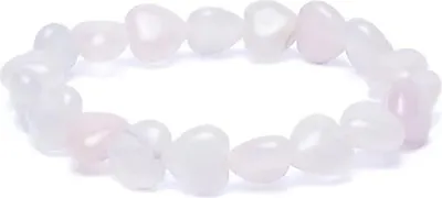 Produktbild von Armband Rosenquarz elastische Herzen – Packung mit 2 Stück – 10 mm