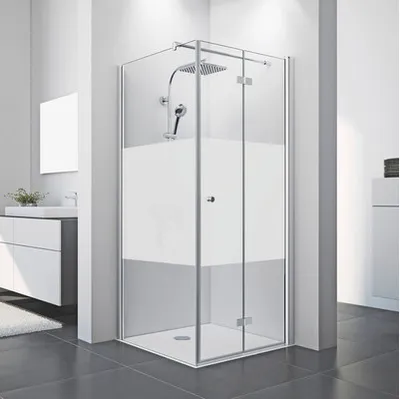 Produktbild von Drehfalttür für Seitenwand Breuer Elana 8 90 cm Anschlag rechts Klarglas Profilfarbe chrom