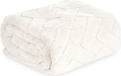 Produktbild von EUROFIRANY | Decke - 170 x 210 cm - cremefarbene Wohndecke - Warm und Dick