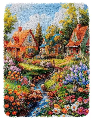 Produktbild von Knüpfhaken-Teppich-Set DIY für Erwachsene und Kinder 60 x 40 cm