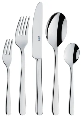 Image de Cilio Ensemble de couverts ROMA, 29 x 5 x 42,5 cm, 30 pièces, Acier inoxydable poli, Pour 6 personnes, Lavable au lave-vaisselle, Design intemporel