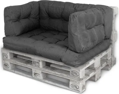 Produktbild von Lacestone Palettenkissen Set4 Sitzfläche + Rückenteil + 2xSeitenteile Schwarz MS-16948