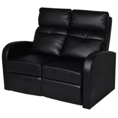 Image de vidaXL Fauteuil relax 2 places similicuir noir