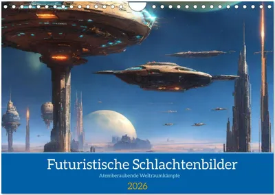 Produktbild von Futuristische Weltraumschlachten (Wandkalender 2026 DIN A4 quer), CALVENDO Monatskalender