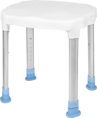 Produktbild von Duschhocker 41-53cm Höhenverstellbar Duschstuhl Badhocker Duschhilfe Anti-Rutsch Duschsitz aus Alu und Kunststoff, für Alter, Schwangere(Typ-A) CEEDIR