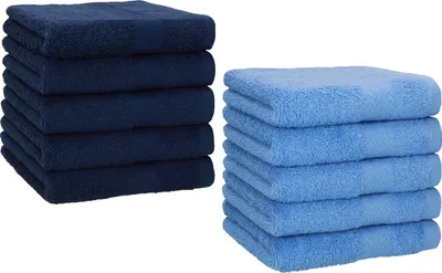 Produktbild von Betz 10 Stück Seiftücher 30x30 cm PREMIUM 100% Baumwolle  Farbe: dunkelblau und hellblau