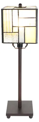 Immagine prodotto di Clayre & Eef Lampada da tavolo Tiffany 13x13x28 cm Vetro bianco beige