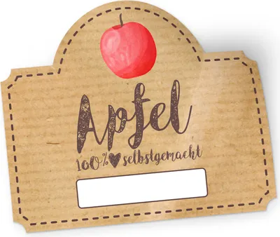 Produktbild von itenga 50 x Marmeladen Etikett Apfel 4,5x3,8cm 100% selbstgemacht Sticker