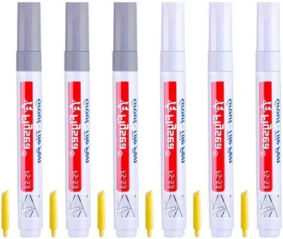 Obrázek produktu pro 6 fixů na psaní a přepisování (světle šedá/bílá)