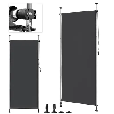 Produktbild von LEADZM Senkrechtmarkise Klemmmarkise 100x270x(210-310) cm Vertikalmarkise Balkonmarkise Sonnenmarkise Sonnenschutz, Sichtschutz, ausziehbar - dunkelg