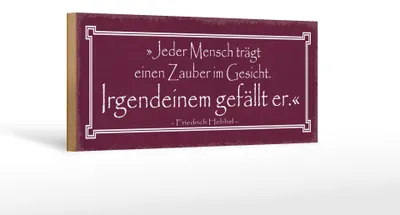Produktbild von Holzschild Spruch 27x10cm jeder trägt Zauber im Gesicht