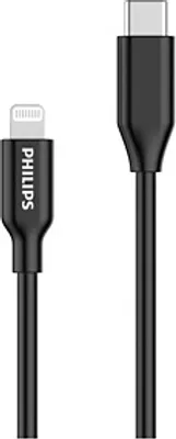 Image de Philips - Câble USB-C vers Lightning - DLC3104L/03 - Câble de recharge pour iPhone - Câble de 1,2 mètre - Charge et synchronisation - Noir