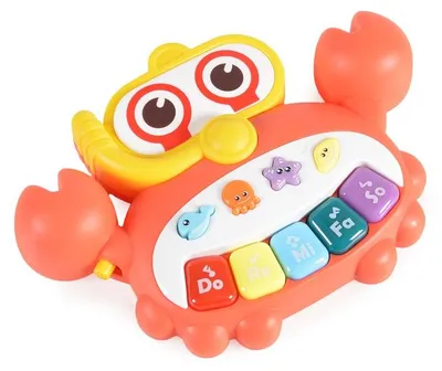 Produktbild von Moni Musikspielzeug Krabbe HE0535 Melodien, Tasten, Licht, Babyklavier, Tiere rot