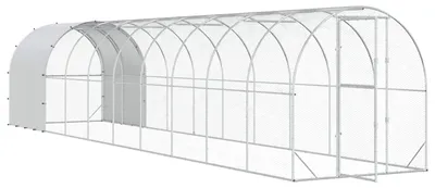Produktbild von vidaXL Hühnerunterkunft Silber 1000 x 200 x 200 cm Verzinkter Stahl
