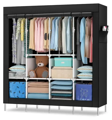 Productafbeelding van Mihoho Draagbare garderobe - Vrijstaande kledingrek met Oxford-bekleding - 170 cm hoog